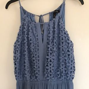 Powder Baby Blue Maxi Dress w/ Crochet Lace Detail